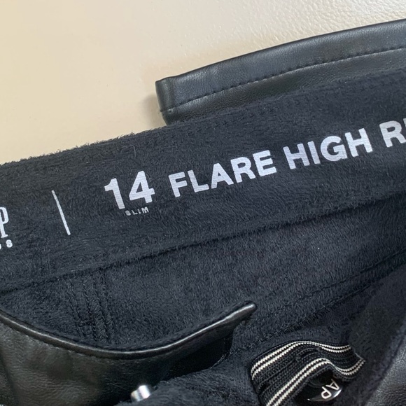 GAP Girl’s 14 Slim Black Vegan Leather Pants - Picture 4 of 10